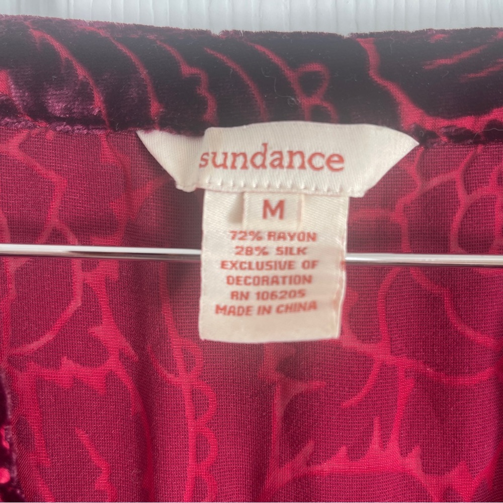 Sundance Velvet Burned Out Blouse Sz M NWOT - Picture 3 of 5